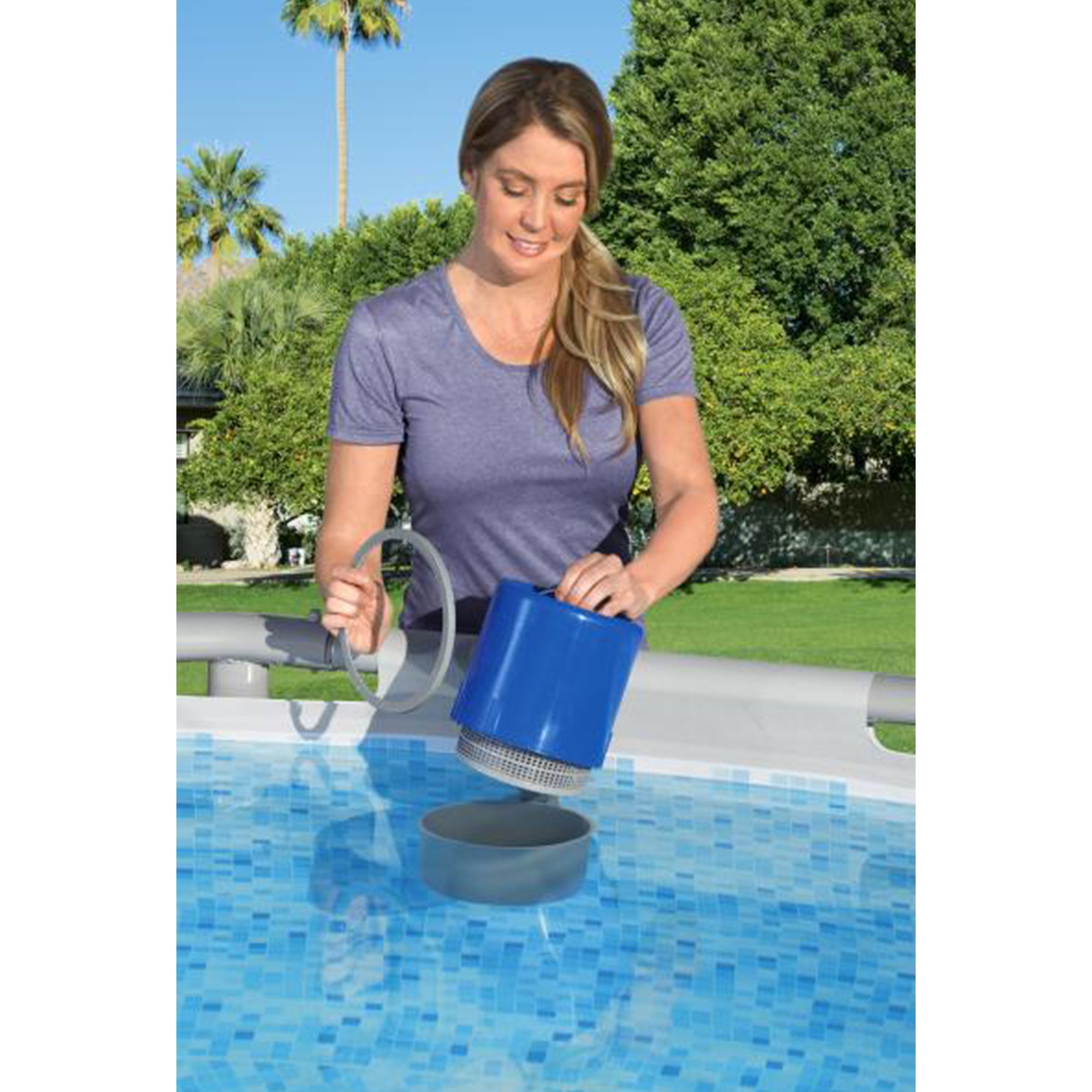 Bestway Flowclear Wall Mounted Automatic Swimming Pool Surface Skimmer, White