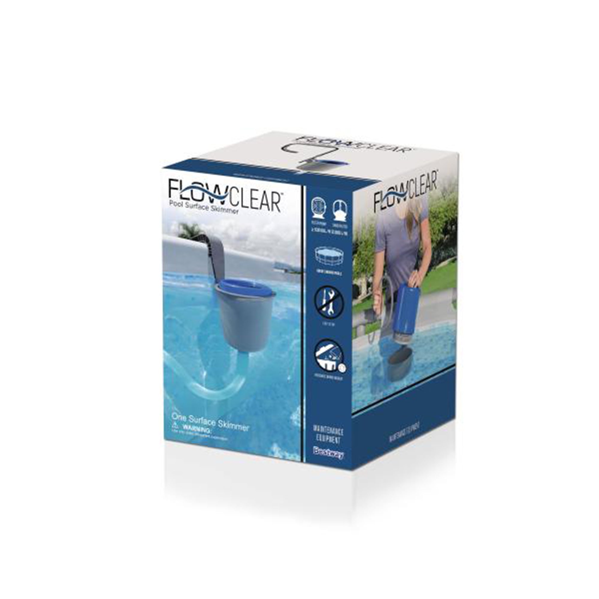 Bestway Flowclear Wall Mounted Automatic Swimming Pool Surface Skimmer, White