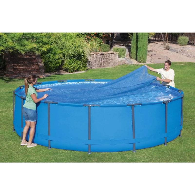 Bestway Flowclear 15ft Round Above Ground Pool Solar Pool Cover Only, Blue(Used)