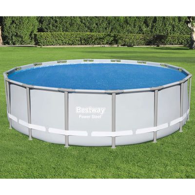 Bestway Round Solar Cover for 15' and 16' Above Ground Pools, Blue (Cover Only) - VMInnovations