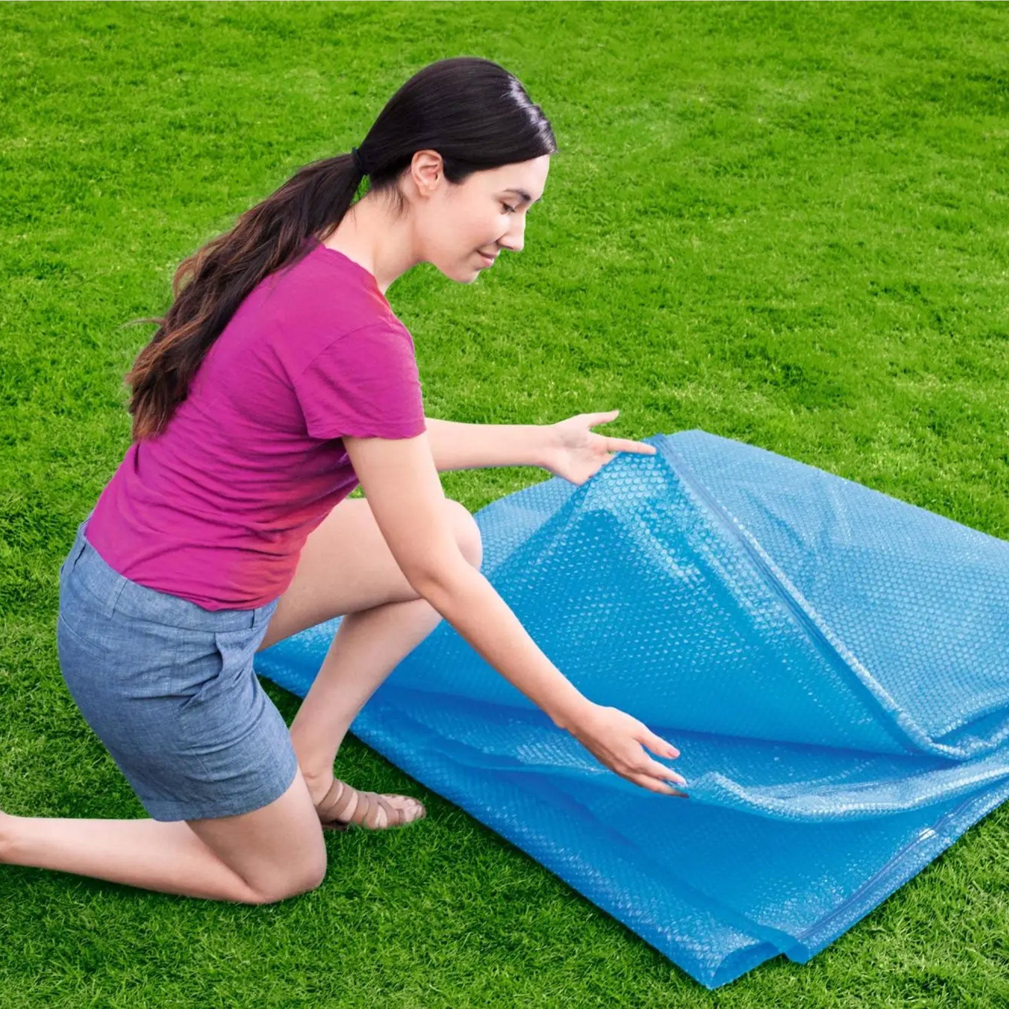 Bestway Flowclear 14 Feet Round Above Ground Pool Solar Pool Cover Only, 2 Pack