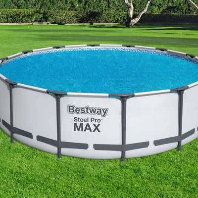 Bestway Flowclear 14 Feet Round Above Ground Pool Solar Pool Cover Only, Blue