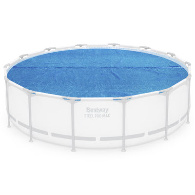 Bestway Flowclear 14 Feet Round Above Ground Pool Solar Pool Cover Only, Blue