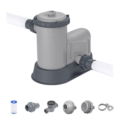 Bestway Flowclear 1,500 GPH 120V Above Ground Pool Water Filter Pump, 2 Pack