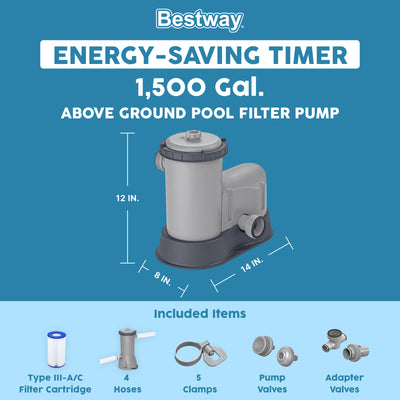 Bestway Steel Pro MAX 12’ x 30" Metal Frame Pool & 1,500 Gallon Cartridge Pump - VMInnovations