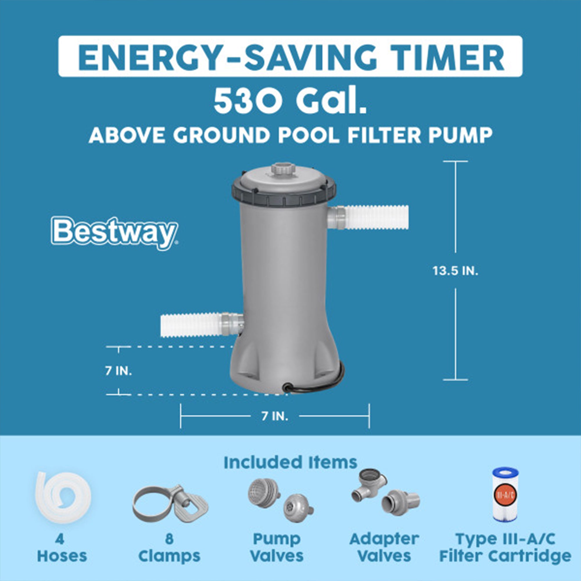 Bestway Flowclear 530 Gal per Hour Above Ground Swimming Pool Filter Pump (Used)
