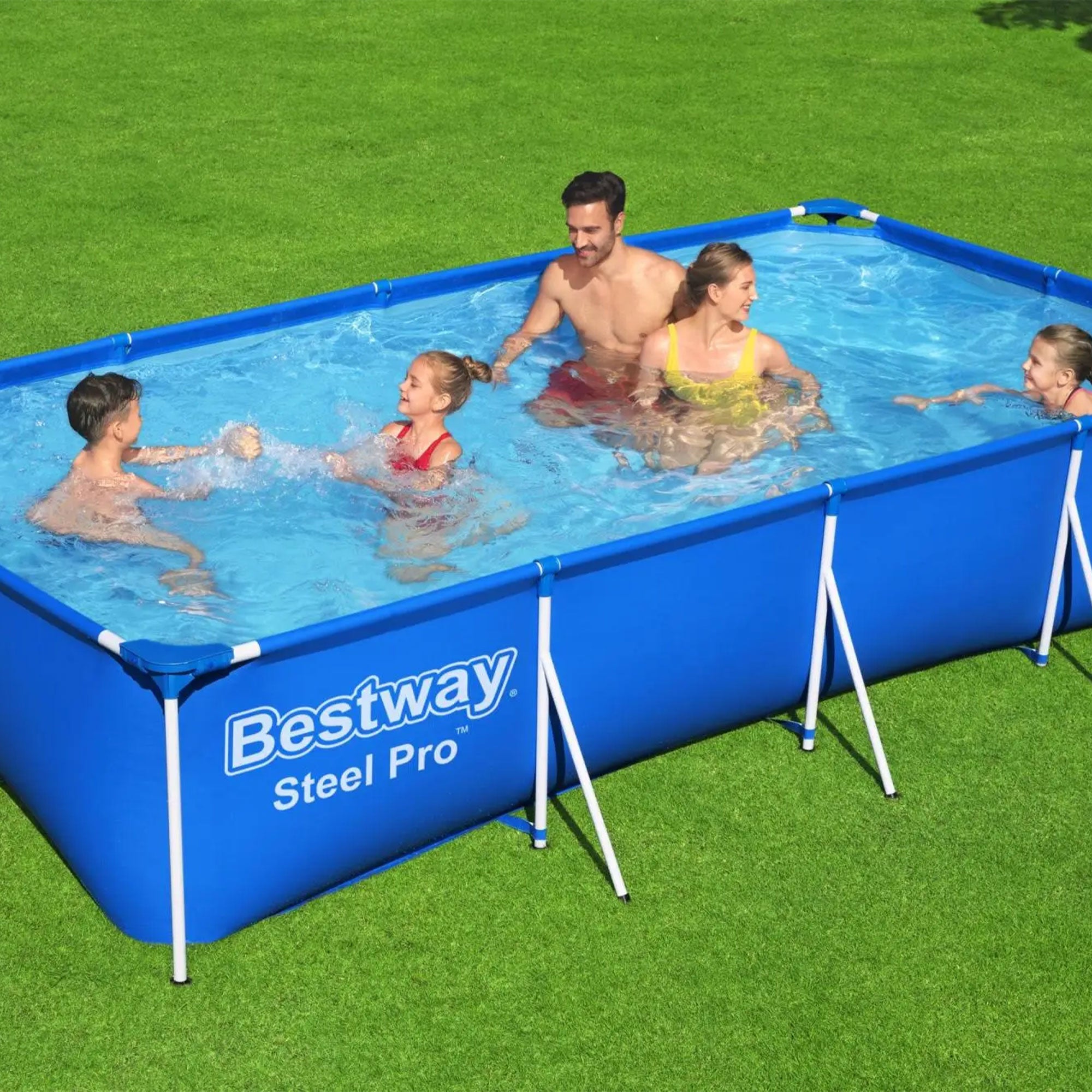 Bestway Steel Pro 13ft x 32 Inch Above Ground Swimming Pool, Blue (Used) - VMInnovations