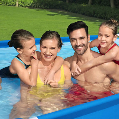 Bestway 13 Foot x 32 Inch Rectangular Above Ground Swimming Pool, Blue(Open Box)