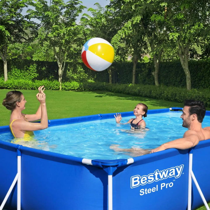 Bestway 13 Foot x 32 Inch Rectangular Above Ground Swimming Pool, Blue(Open Box) - VMInnovations
