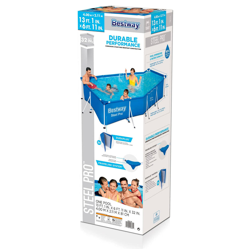 Bestway Steel Pro 13ft x 32 Inch Above Ground Swimming Pool, Blue (Used)