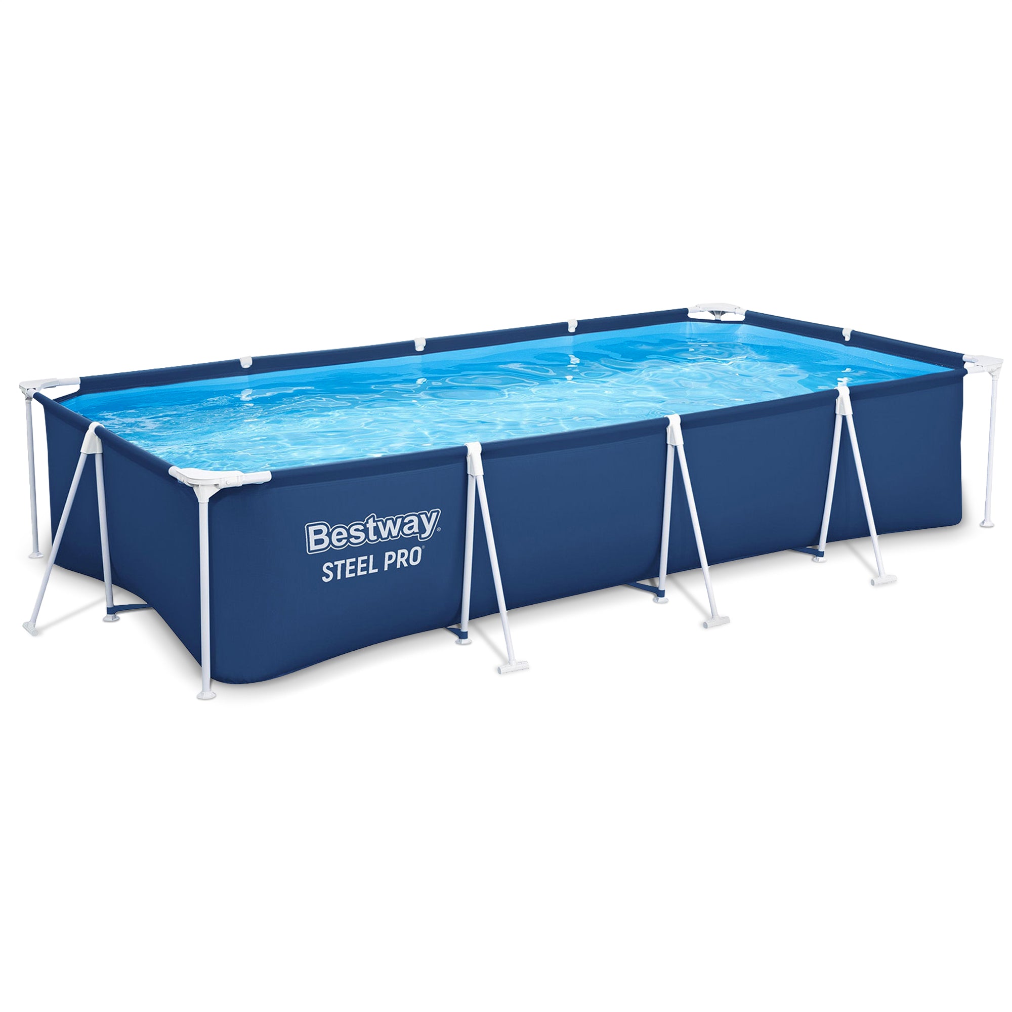 Bestway 13 Foot x 32 Inch Rectangular Above Ground Swimming Pool, Blue(Open Box)
