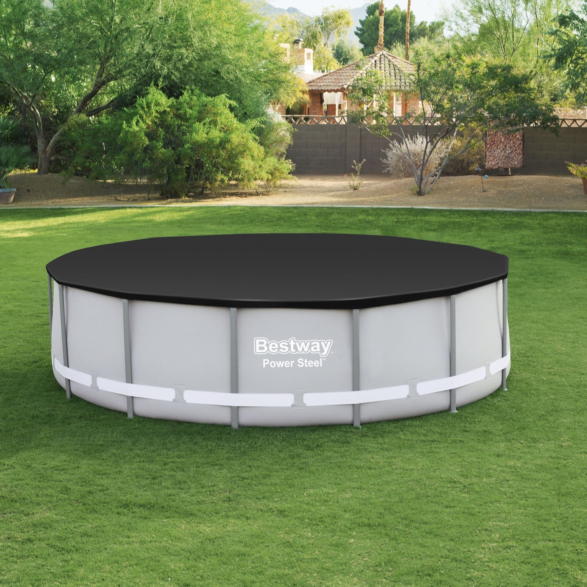 Bestway Round 14' Pool Cover for Above Ground Frame Pools Cover Only(Open Box) - VMInnovations