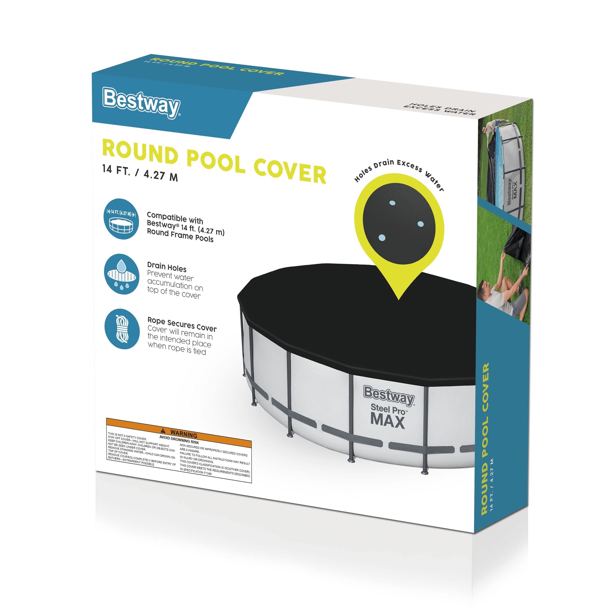 Bestway Round 14' Pool Cover for Above Ground Frame Pools Cover Only(Open Box) - VMInnovations