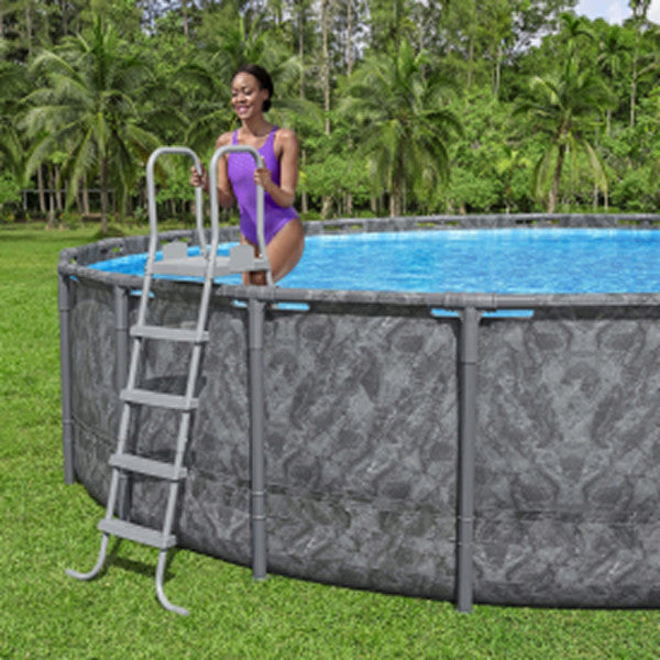 Bestway 52" Heavy Duty Metal A Frame Above Ground Pool Ladder (Open Box)
