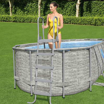 Bestway Flowclear 52 Inch Heavy Duty Metal A Frame Above Ground Pool Ladder (Used) - VMInnovations