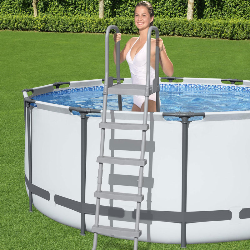 Bestway Flowclear 52 Inch Heavy Duty Metal A Frame Above Ground Pool Ladder (Used)