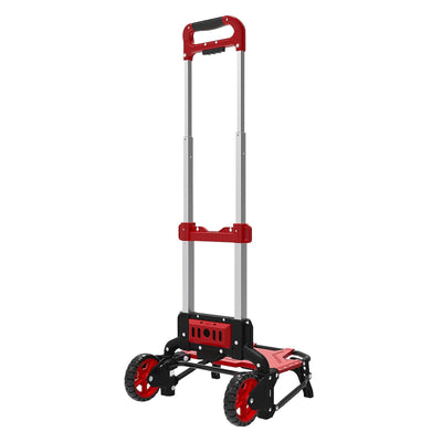 Magna Cart Foldable Hand Truck Cart with Bungee Cord & Collapsible Plastic Crate