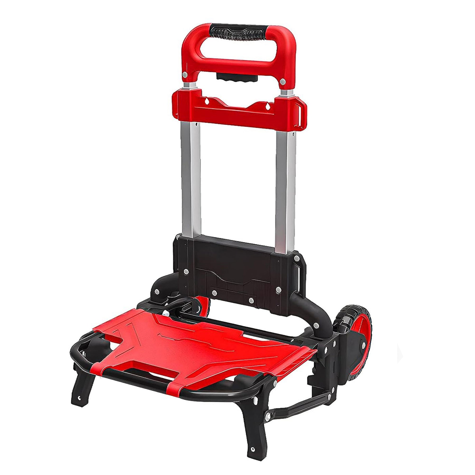 Magna Cart Foldable Hand Truck Cart with Bungee Cord & Collapsible Plastic Crate