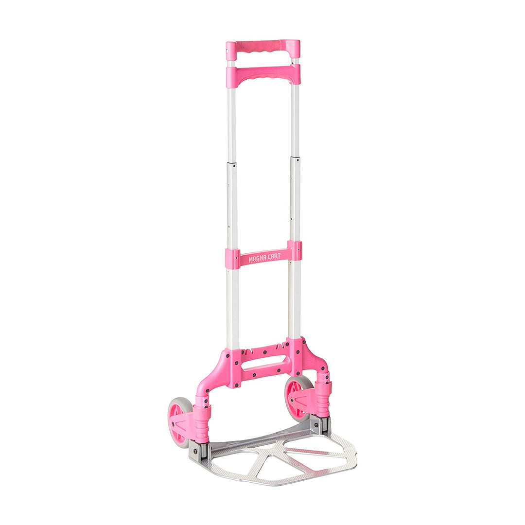 Magna Cart Personal 150 lb. Capacity Folding Aluminum Hand Truck, Pink (2 Pack)