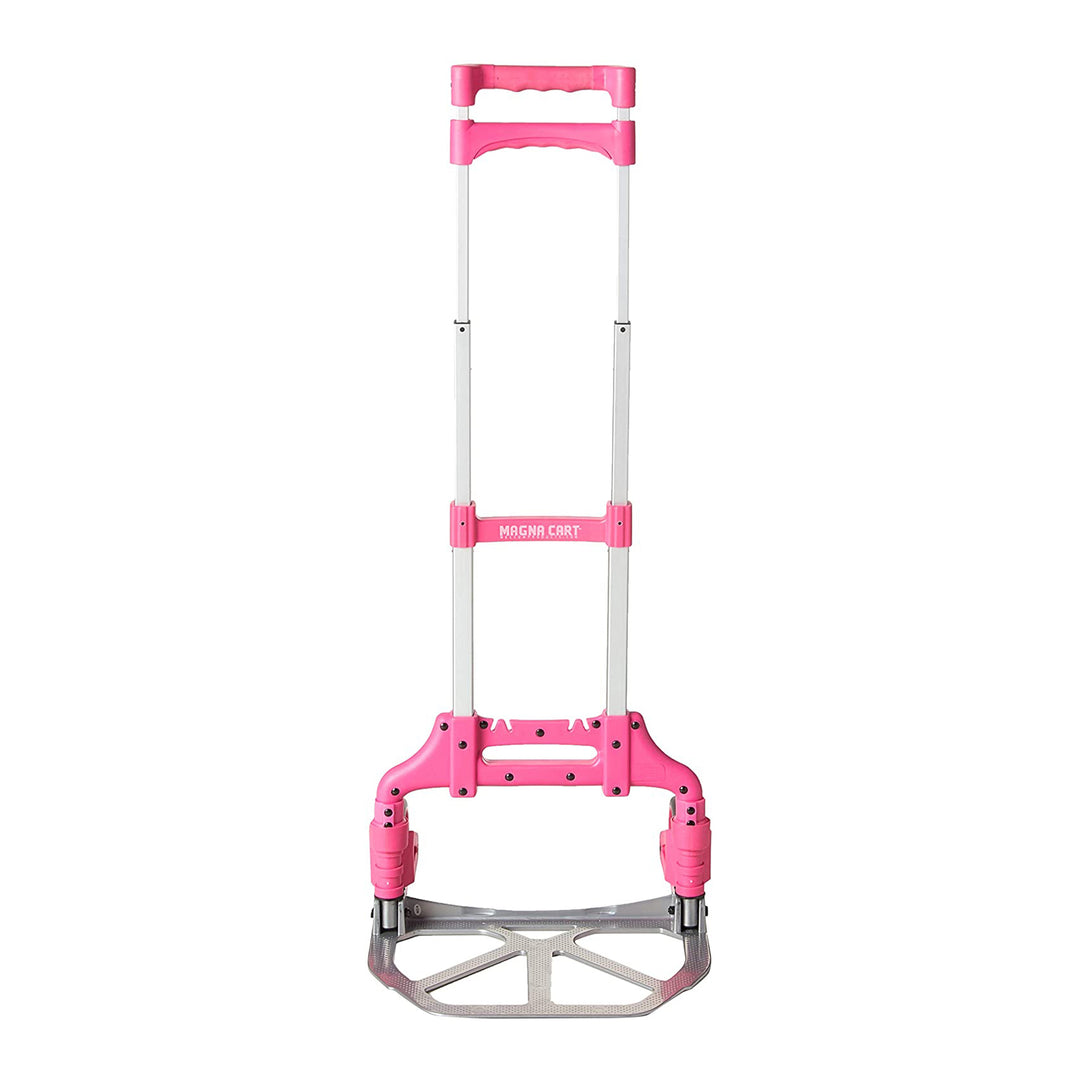 Magna Cart Personal 150 lb. Capacity Folding Aluminum Hand Truck, Pink (2 Pack)