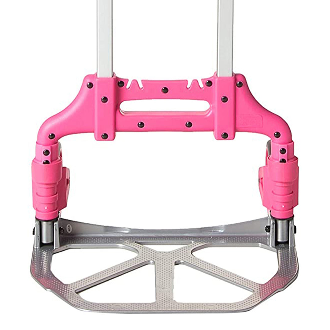 Magna Cart Personal 150 lb. Capacity Folding Aluminum Hand Truck, Pink (2 Pack)