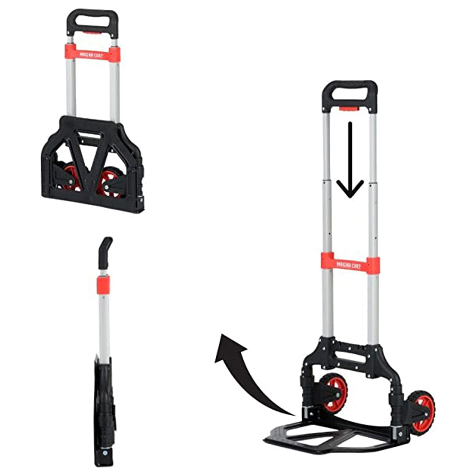 Magna Cart Extendable 150lb Capacity Folding Hand Truck Dolly Cart (2 Pack) - VMInnovations