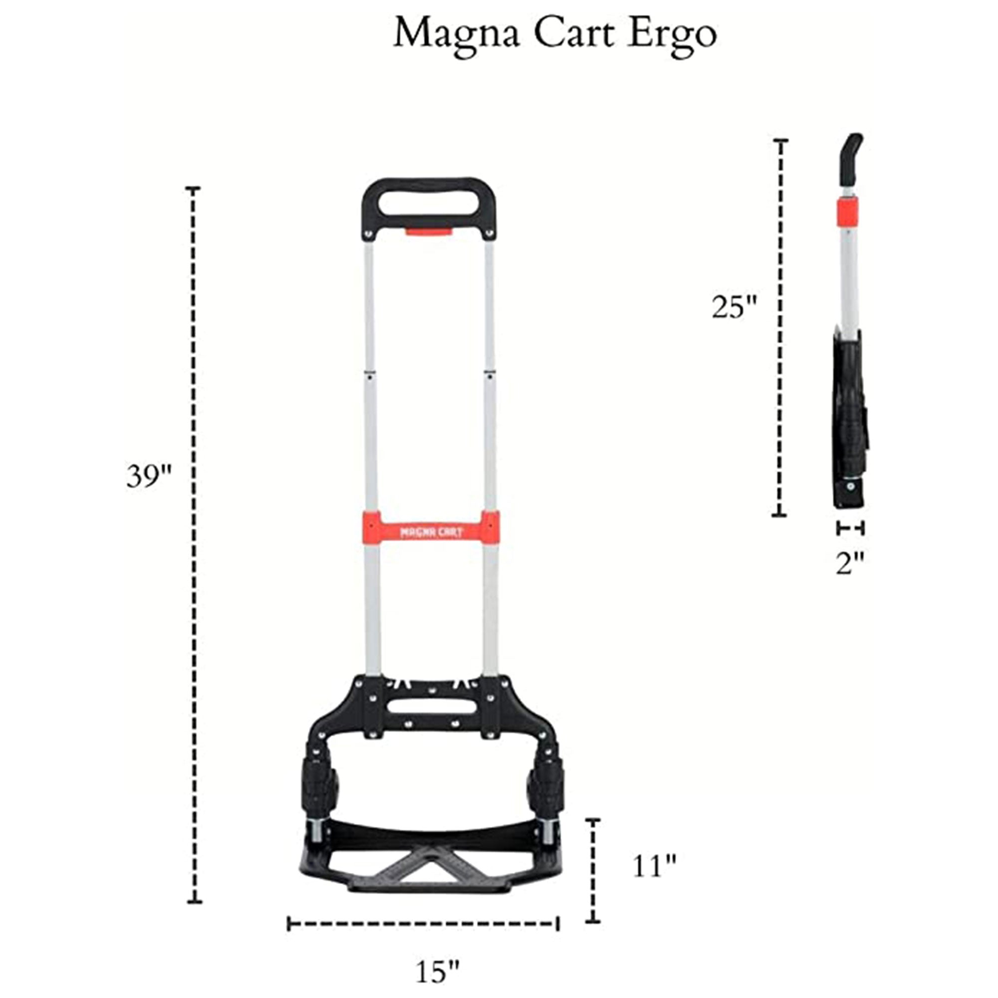 Magna Cart Extendable 150lb Capacity Folding Hand Truck Dolly Cart (2 Pack) - VMInnovations