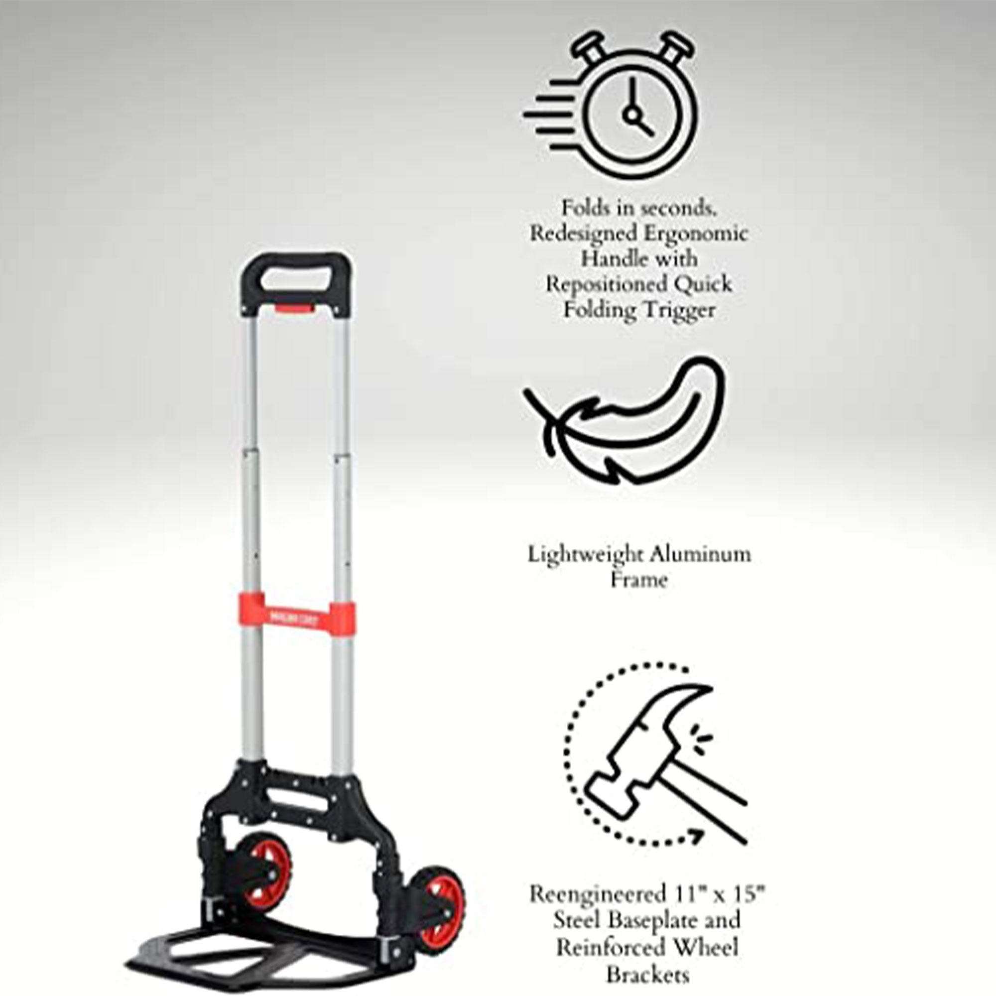 Magna Cart Extendable 150lb Capacity Folding Hand Truck Dolly Cart (2 Pack) - VMInnovations