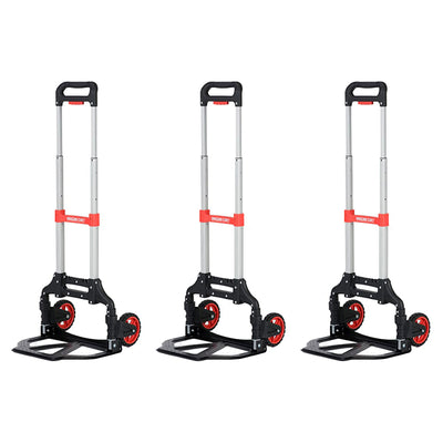 Magna Cart Extendable 150lb Capacity Folding Hand Truck Dolly Cart (3 Pack) - VMInnovations