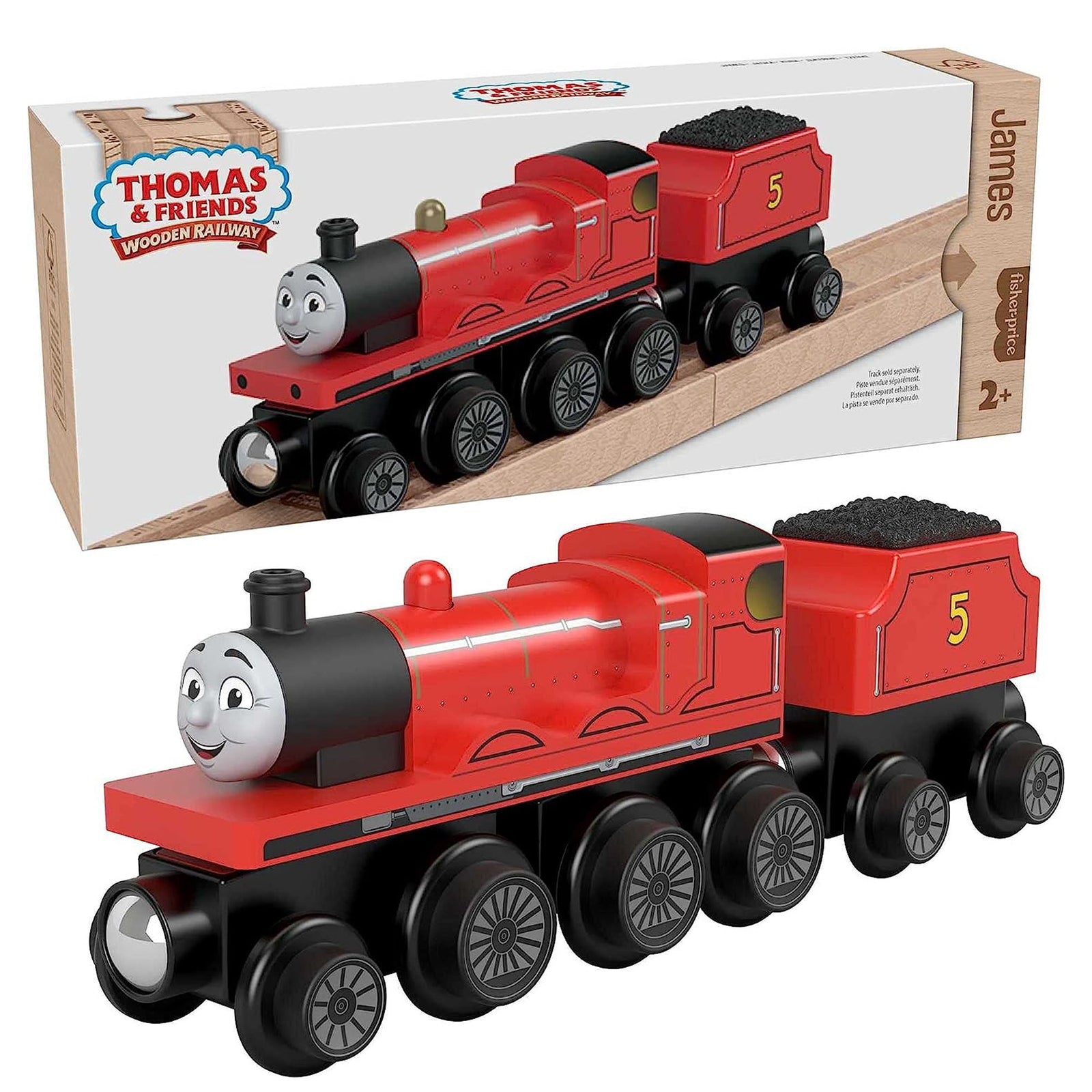 Thomas & Friends Wooden Railway Toy Train James Wood Engine & Coal Car(Open Box) - VMInnovations