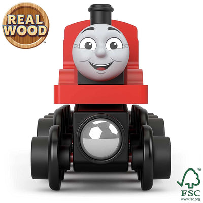 Thomas & Friends Wooden Railway Toy Train James Wood Engine & Coal Car(Open Box)