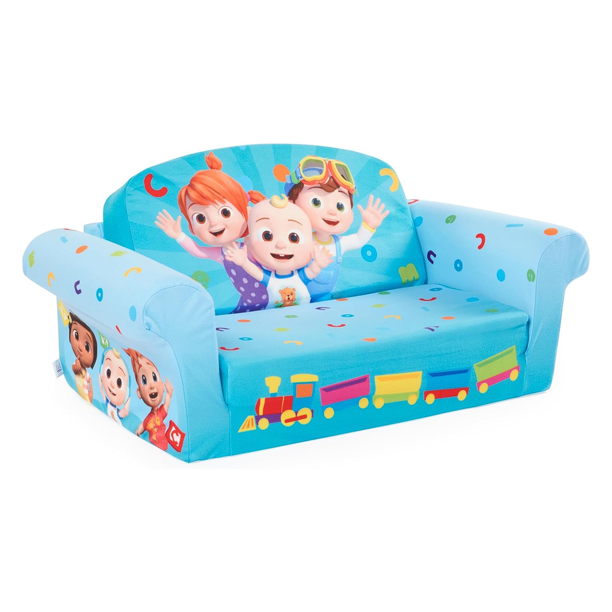 Marshmallow Furniture Kids 2-in-1 Open Foam Compress Sofa Bed, Cocomelon (Used)