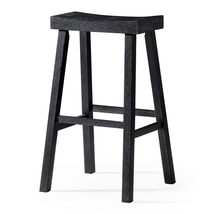 Maven Lane Vincent Wooden Rustic Aesthetic Kitchen Bar Stool, Set of 2(Open Box) - VMInnovations