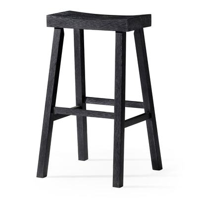 Maven Lane Vincent Wooden Rustic Bar Stool, Antiqued Black Finish (Open Box)