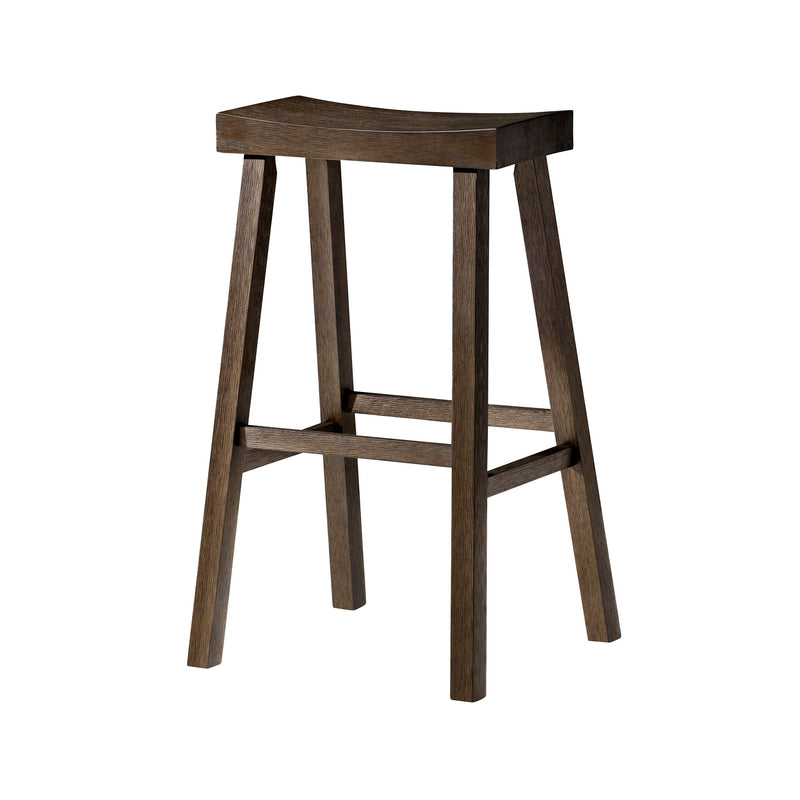 Maven Lane Wooden Rustic Aesthetic Bar Stool, Antiqued Brown Finish(Used)