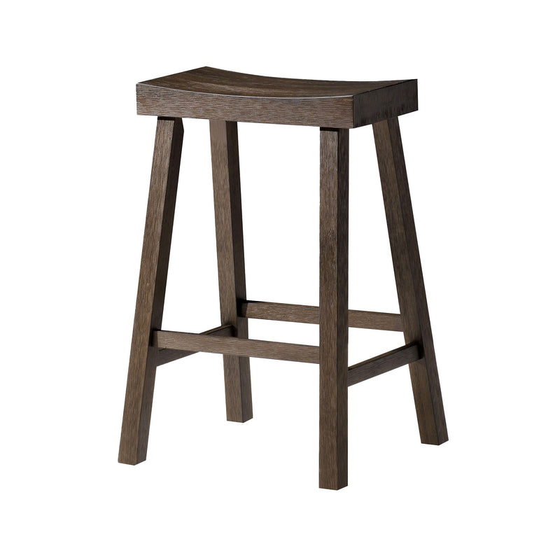 Maven Lane Vincent Wooden Rustic Aesthetic Kitchen Counter Stool, Antiqued Brown Finish