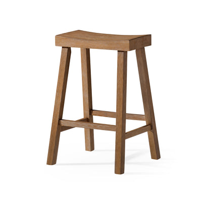 Maven Lane Vincent Wooden Rustic Aesthetic Kitchen Counter Stool, Antiqued Natural Finish (For Parts)