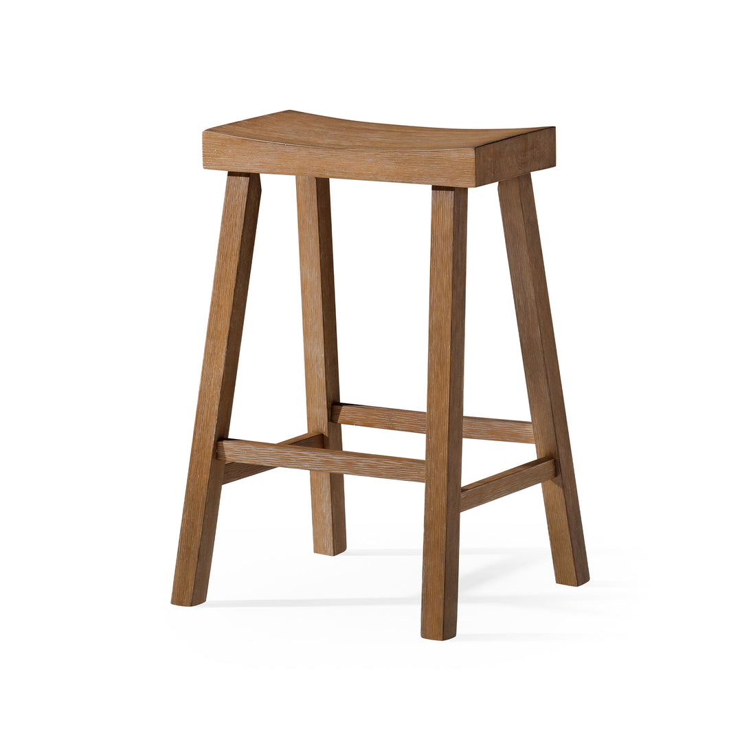 Maven Lane Vincent Wooden Rustic Aesthetic Counter Stool, Set of 4 (Open Box) - VMInnovations