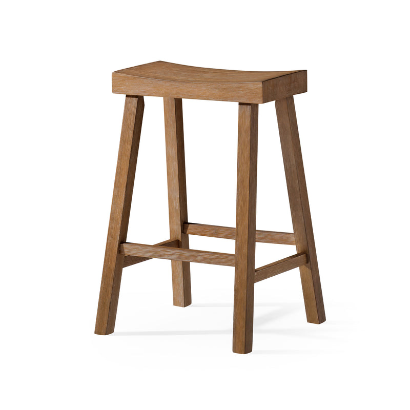 Maven Lane Wooden Rustic Aesthetic Counter Stool, Antiqued Natural Finish (Used)