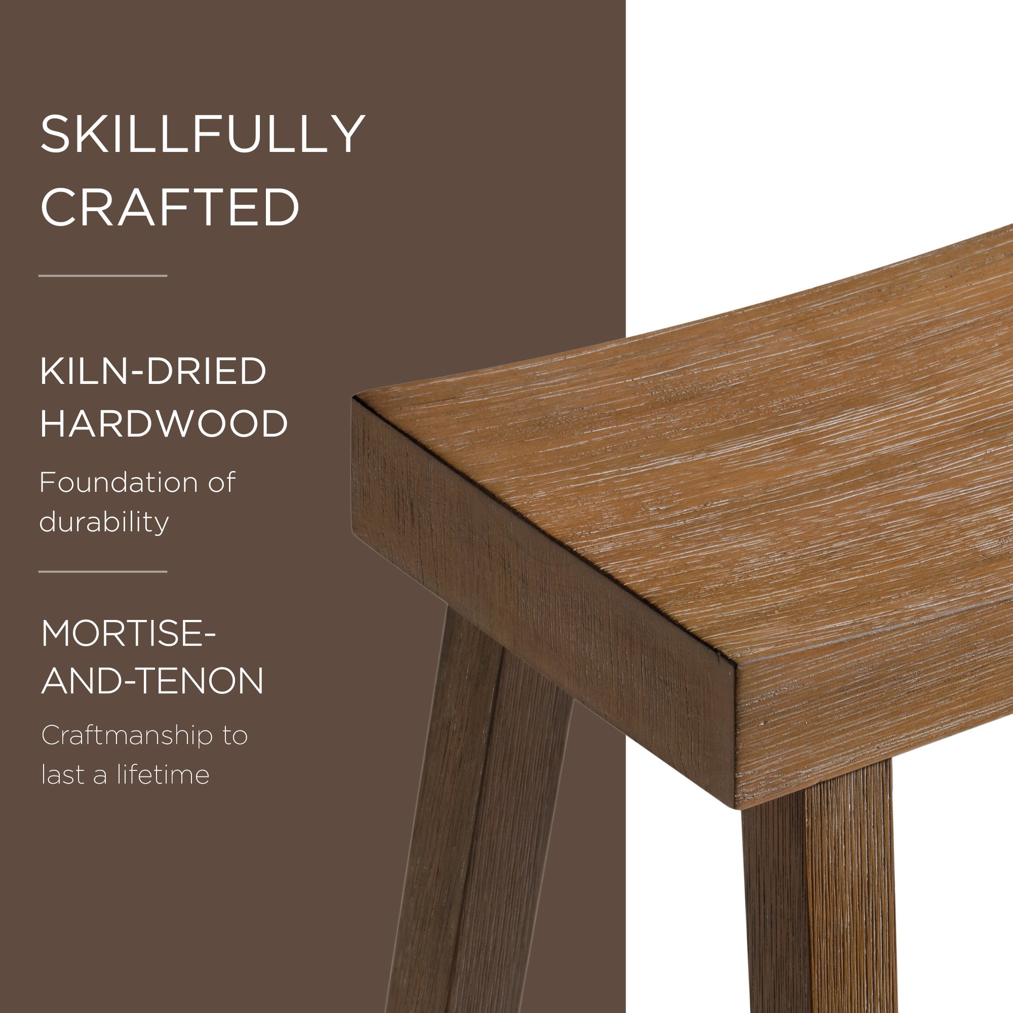 Maven Lane Vincent Wooden Rustic Aesthetic Counter Stool, Set of 4 (Open Box) - VMInnovations