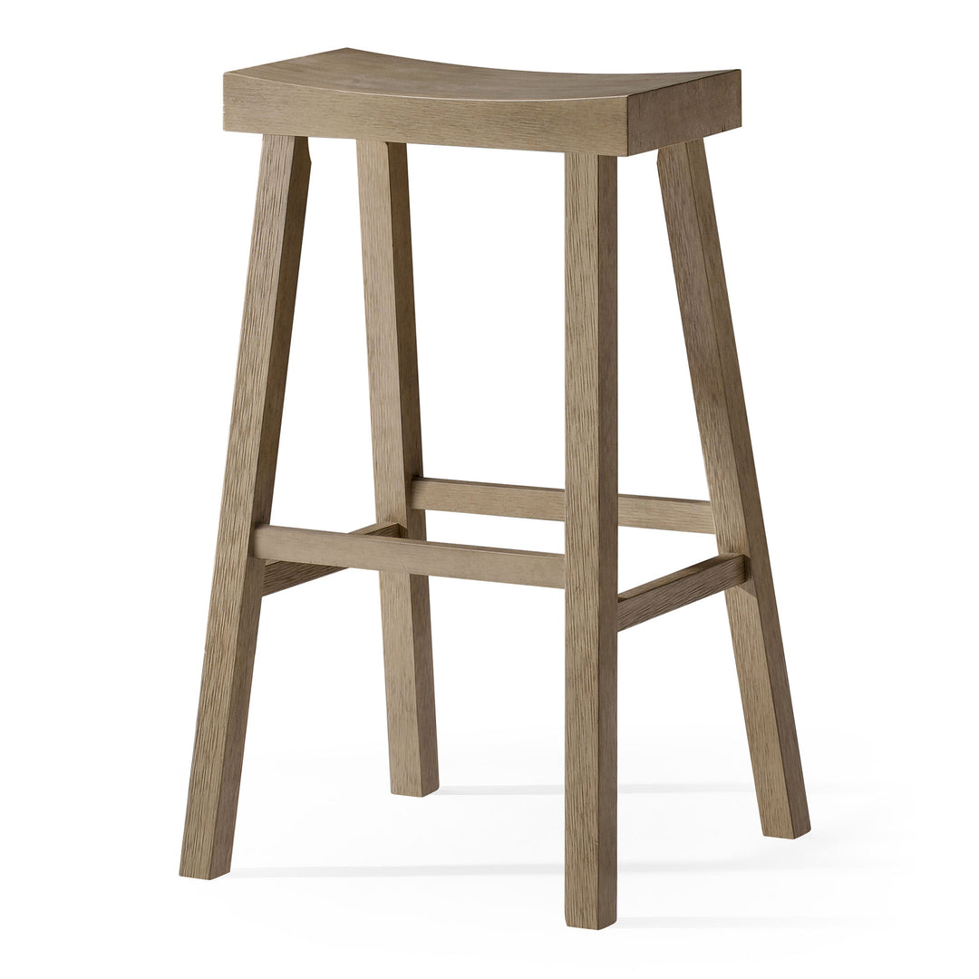 Maven Lane Vincent Wooden Rustic Bar Stool, Antiqued Grey, Set of 2 (Open Box) - VMInnovations
