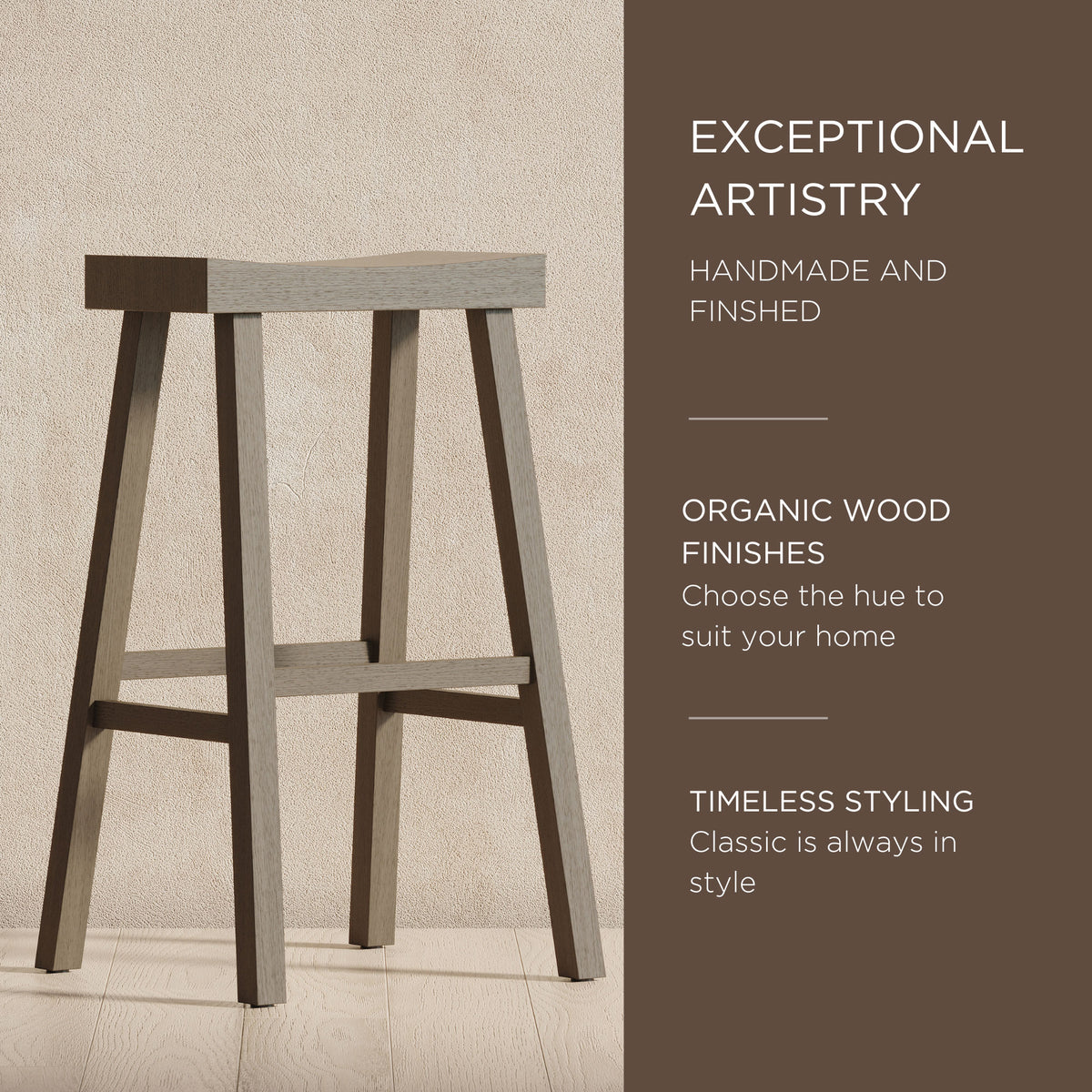 Maven Lane Vincent Wooden Rustic Bar Stool, Antiqued Grey, Set of 4 (Open Box)