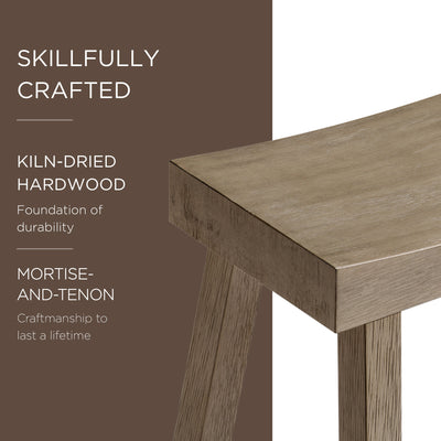 Maven Lane Wooden Rustic Aesthetic Counter Stool, Antiqued Grey Finish (Used) - VMInnovations