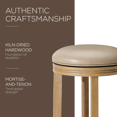Maven Lane Bar Stool in Weathered Oak Finish w/Avanti Vegan Leather (For Parts) - VMInnovations