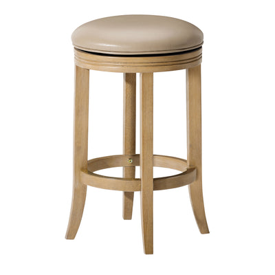 Maven Lane Eva Stool, Weathered Oak Finish w/ Avanti Bone Vegan Leather (Used)