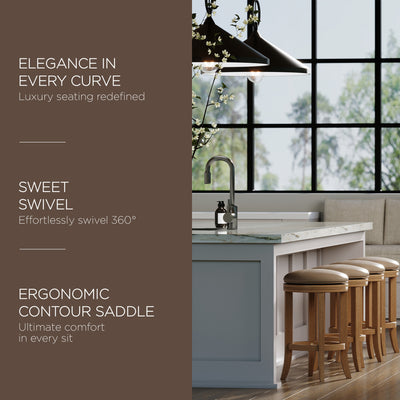 Maven Lane Counter Stool, Weathered Oak Finish w/Avanti Vegan Leather(For Parts) - VMInnovations