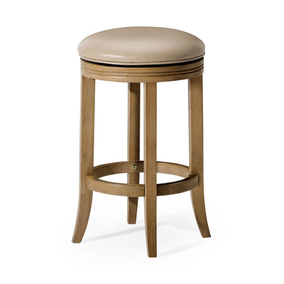 Maven Lane Counter Stool, Weathered Oak Finish w/Avanti Vegan Leather(For Parts) - VMInnovations