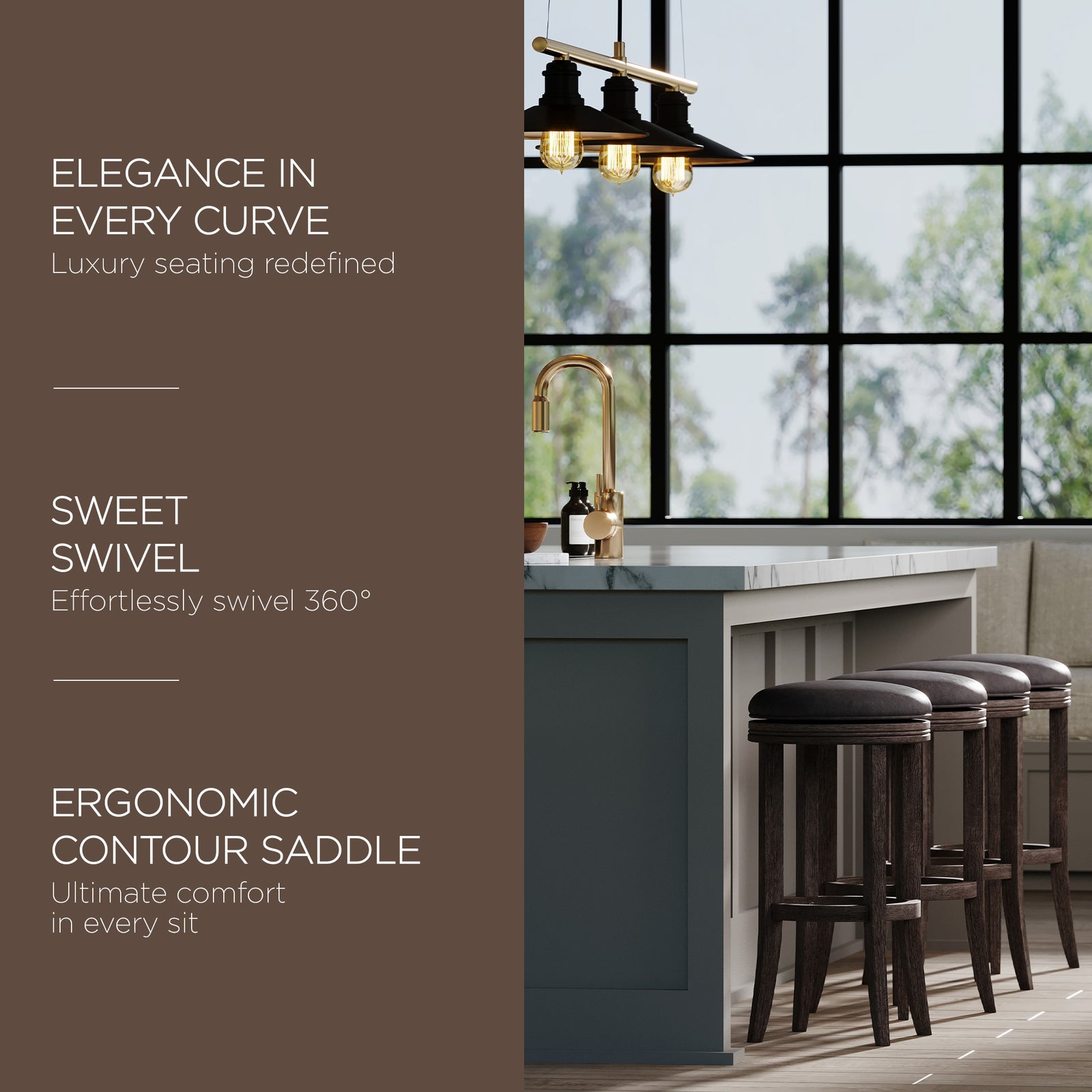 Maven Lane Eva Bar Stool in Reclaimed Oak Finish with Ronan Stone Vegan Leather - VMInnovations