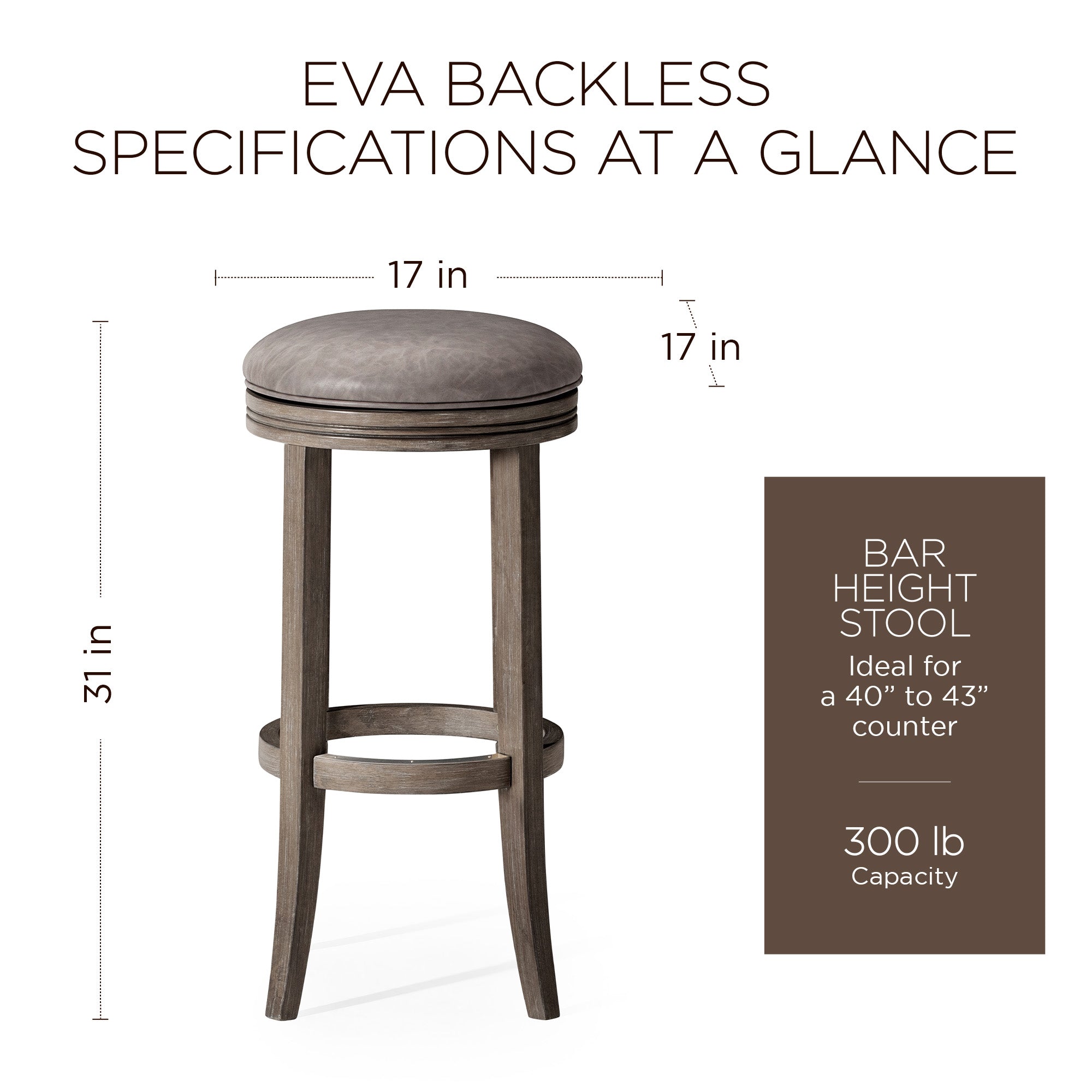 Maven Lane Eva Bar Stool in Oak Finish with Ronan Stone Vegan Leather (Open Box) - VMInnovations