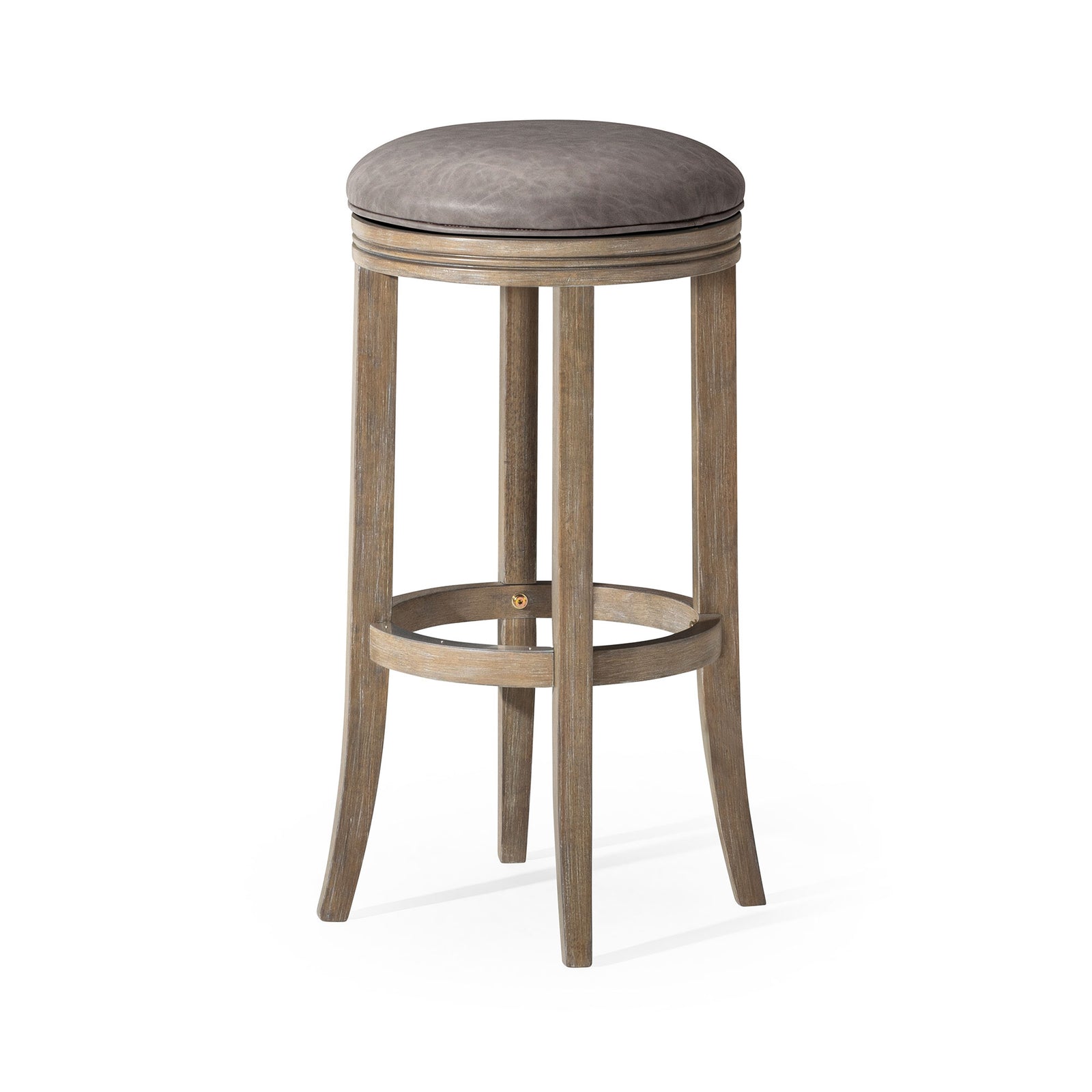 Maven Lane Eva Bar Stool in Reclaimed Oak Finish with Ronan Stone Vegan Leather - VMInnovations
